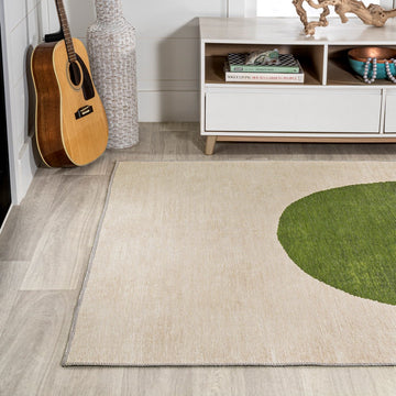 Cirkel Minimalist Geometric Dot Machine-washable Area Rug